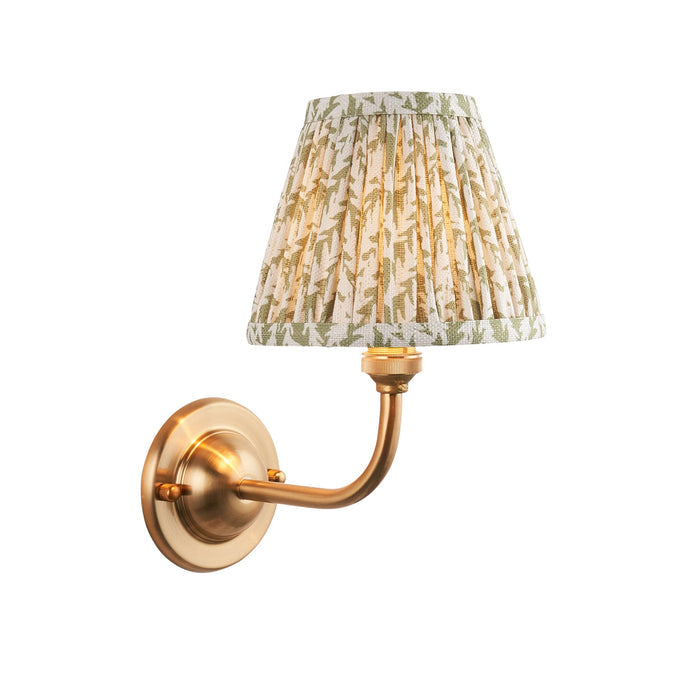 Dome Arc Brass Wall Light & Leaf 16cm Herb Garden Green Shade — alternate view