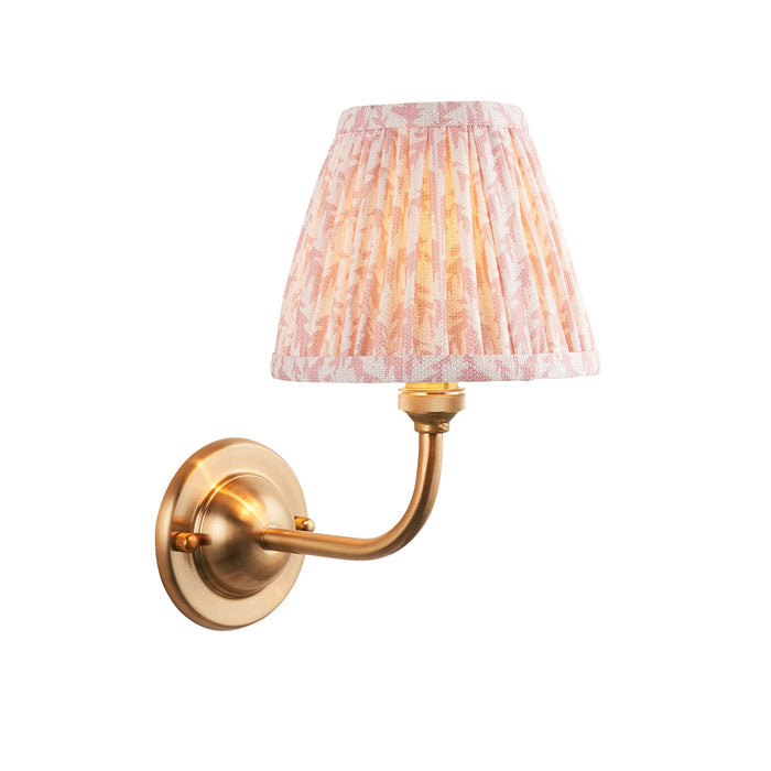Dome Arc Brass Wall Light & Leaf 16cm Peachy keen Shade — alternate view