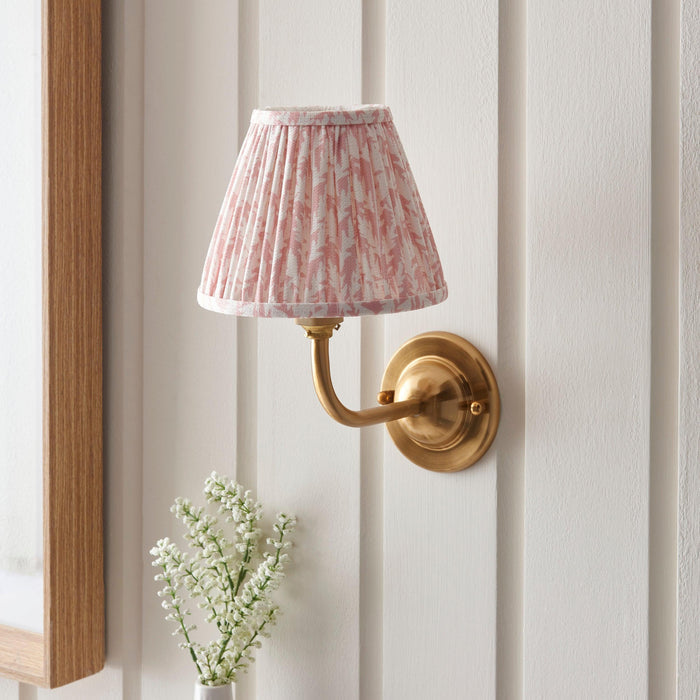 Dome Arc Brass Wall Light & Leaf 16cm Peachy keen Shade — additional angle