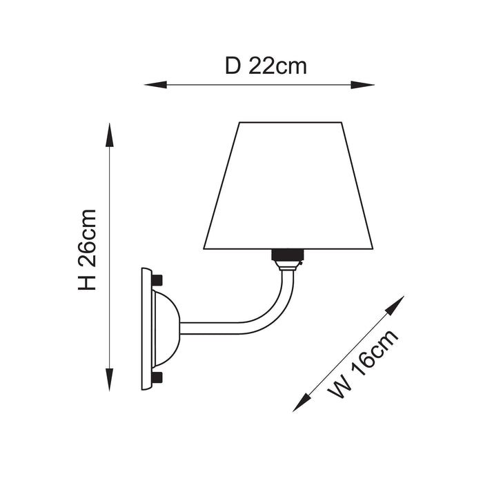Dome Arc Brass Wall Light & Ripple 16cm Coral Pink Shade — close-up detail