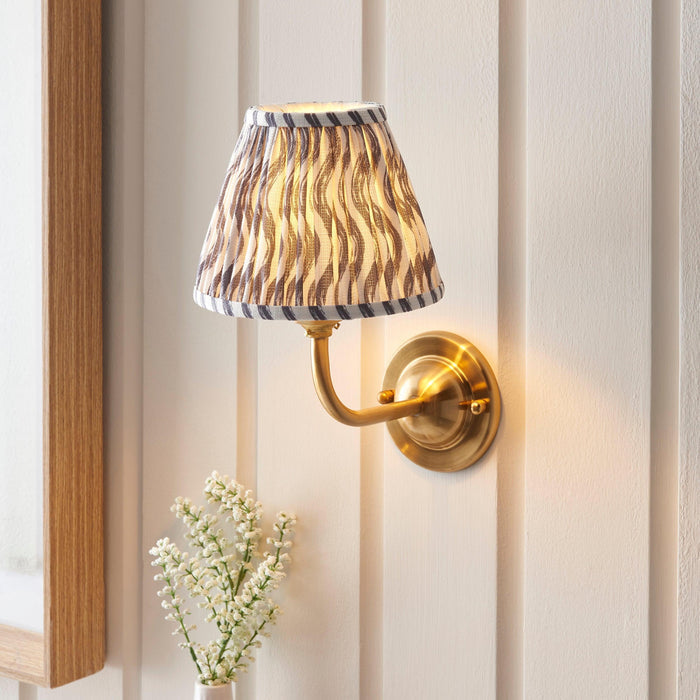 Dome Arc Brass Wall Light With 16cm Shade — full profile view