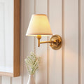 Dome Fold Brass Wall Light Fold & 16cm Shade by Endon Lighting — suits living rooms, bedrooms & hallways