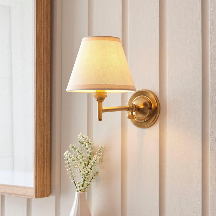 Dome Fold Brass Wall Light Fold & 16cm Shade by Endon Lighting — suits living rooms, bedrooms & hallways