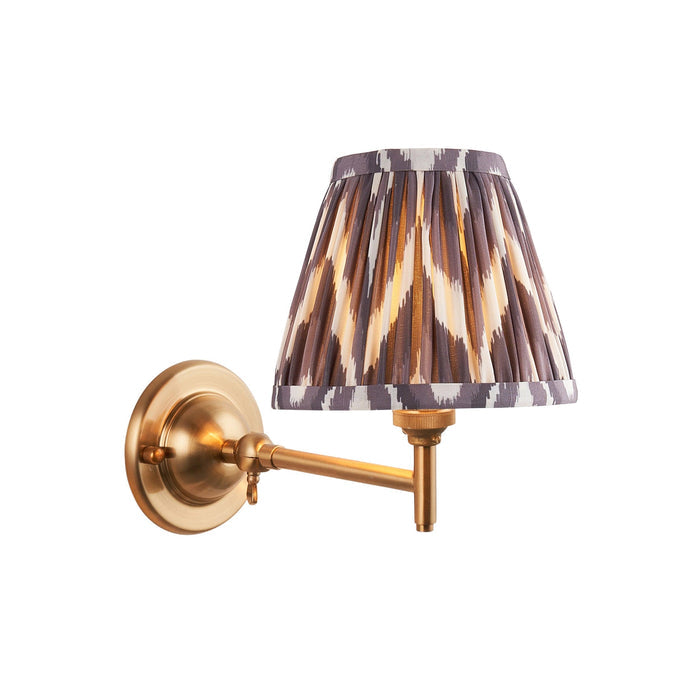 Dome Fold Brass Wall Light Fold & Zigzag 16cm Pearl Grey Shade — alternate view
