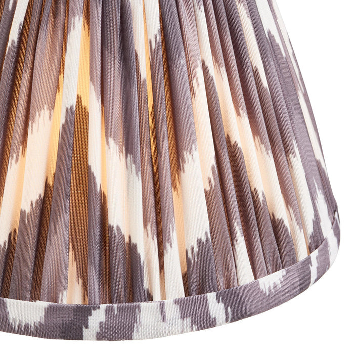 Dome Fold Brass Wall Light Fold & Zigzag 16cm Pearl Grey Shade — side profile