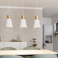 eglo aglientina 3 light brass white fabric shade pendant