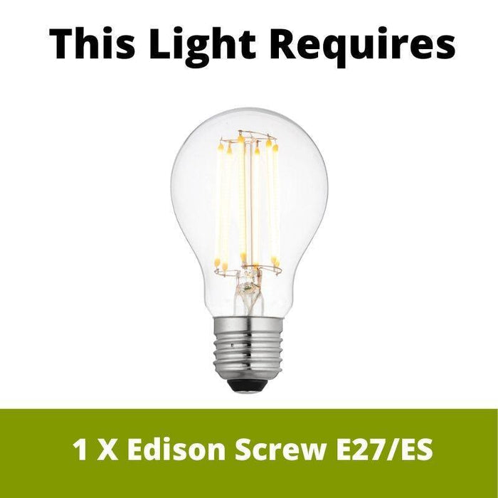 Eglo Ariscani Black & Steel Vaporised Glass Ceiling Pendant requires 1 x Edison Screw E27/ES bulbs