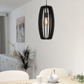 eglo bajazzara elongated black wood segments ceiling pendant