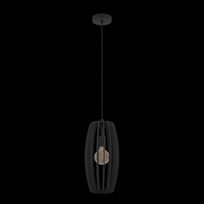 eglo bajazzara elongated black wood segments ceiling pendant living room image