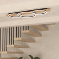eglo boyal oak wood veneer 3 circular led ceiling flush