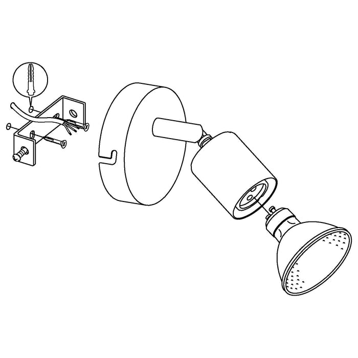 eglo buzz led nickel wall spotlight kitchen lighting
