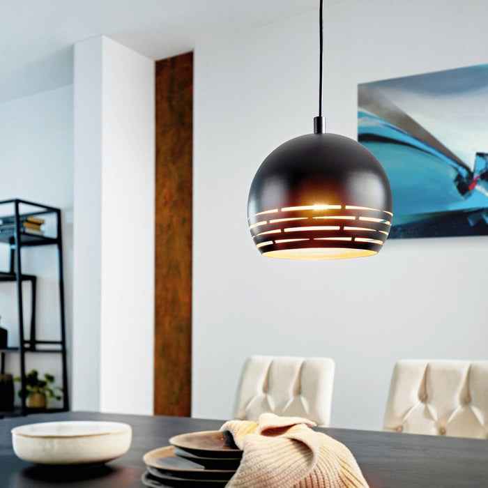 eglo camastra black gold round metal ceiling pendant