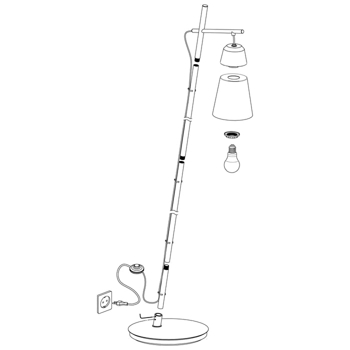 eglo canterras black floor lamp with conical metal shade Kitchen Lighting Close Up