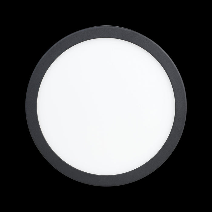 eglo connect fueva z smart led black round flush ceiling light living room close up