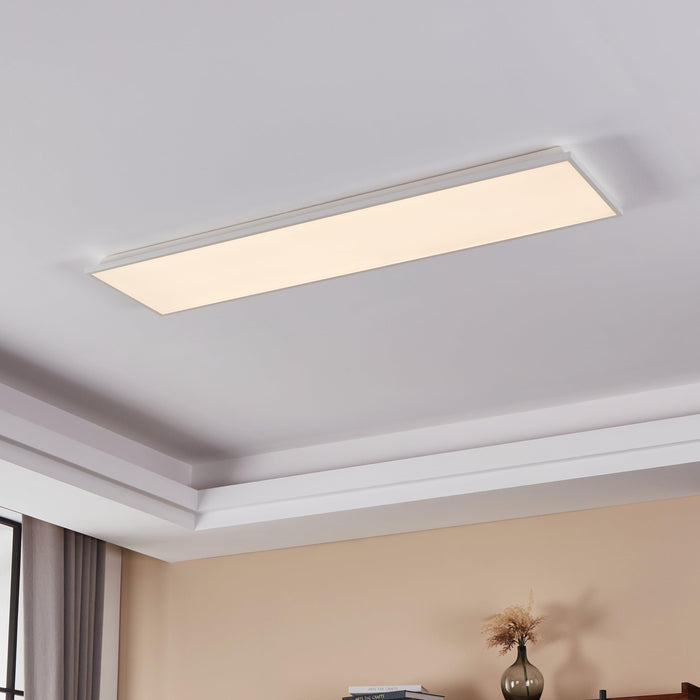 eglo connect herrora z white rectangular smart led panel flush