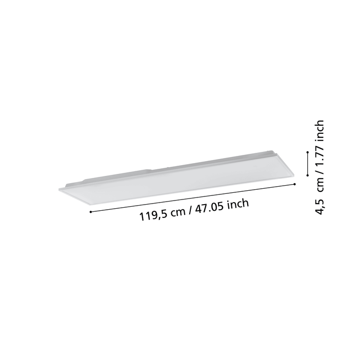 eglo connect herrora z white rectangular smart led panel flush kitchen lighting
