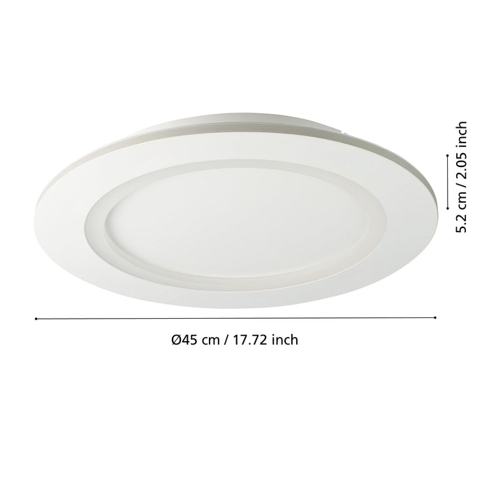 eglo connect padrogiano z smart round led ceiling flush 45cm living room close up