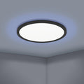 eglo connect rovito z round black smart led flush ceiling light 42cm living room image