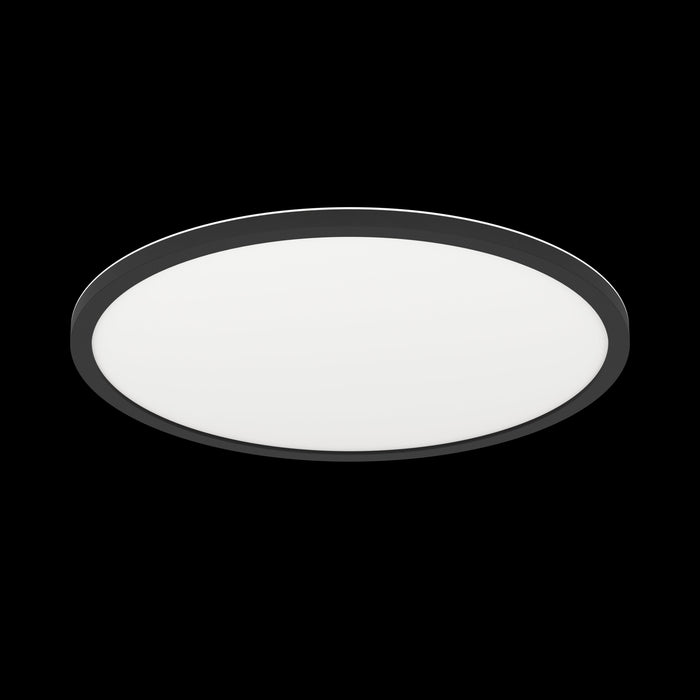 eglo connect rovito z round black smart led flush ceiling light 42cm living room close up
