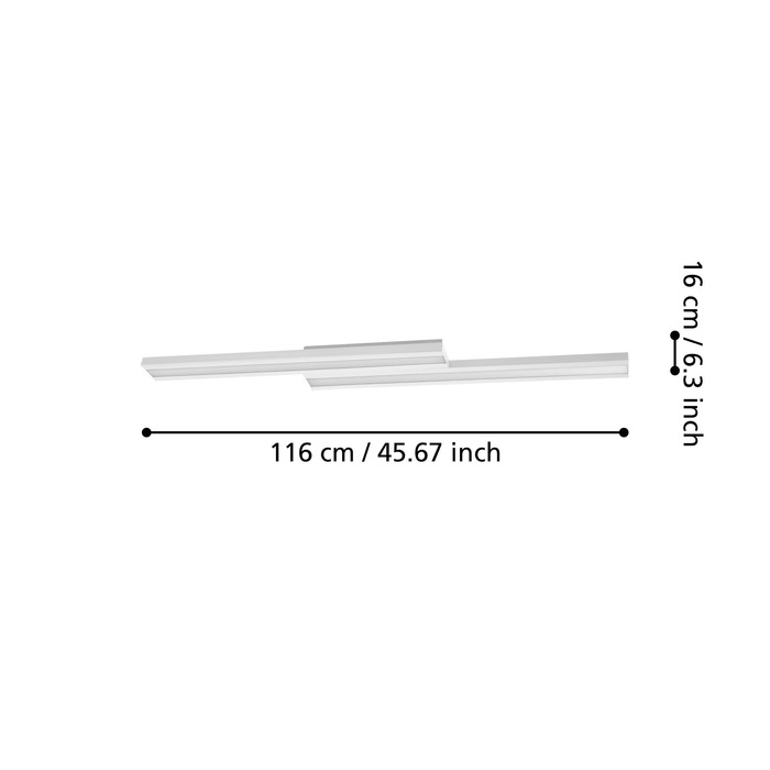 eglo connect saliteras z smart led white flush ceiling light living room close up