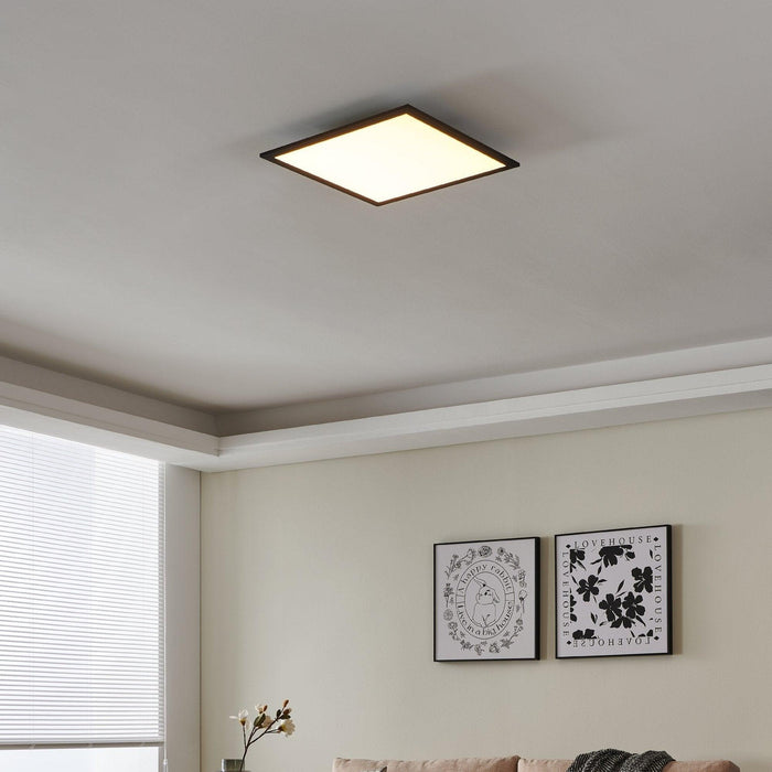 eglo connect salobrena z smart black square led ceiling flush 45cm