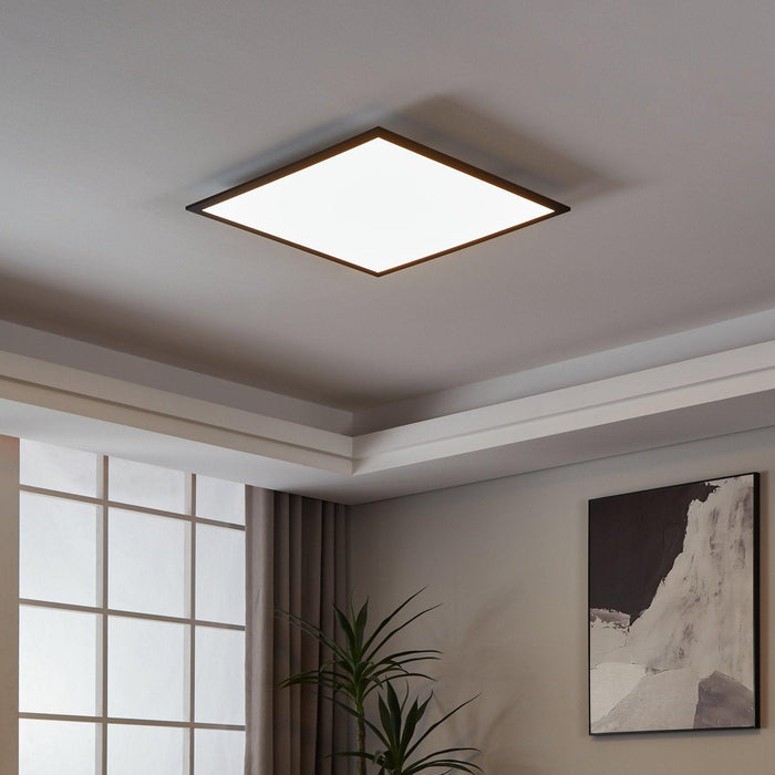 eglo connect salobrena z smart black square panel led flush 60cm