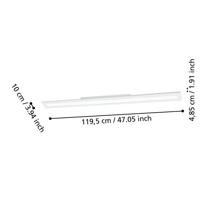 eglo connect salobrena z smart white rectangular led ceiling flush kitchen lighting