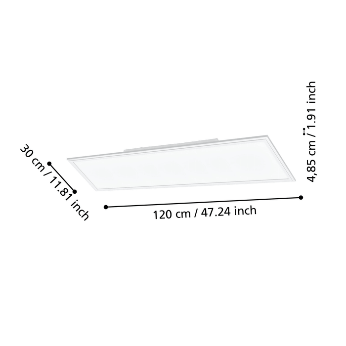 eglo connect salobrena z smart white rectangular panel led ceiling flush living room close up