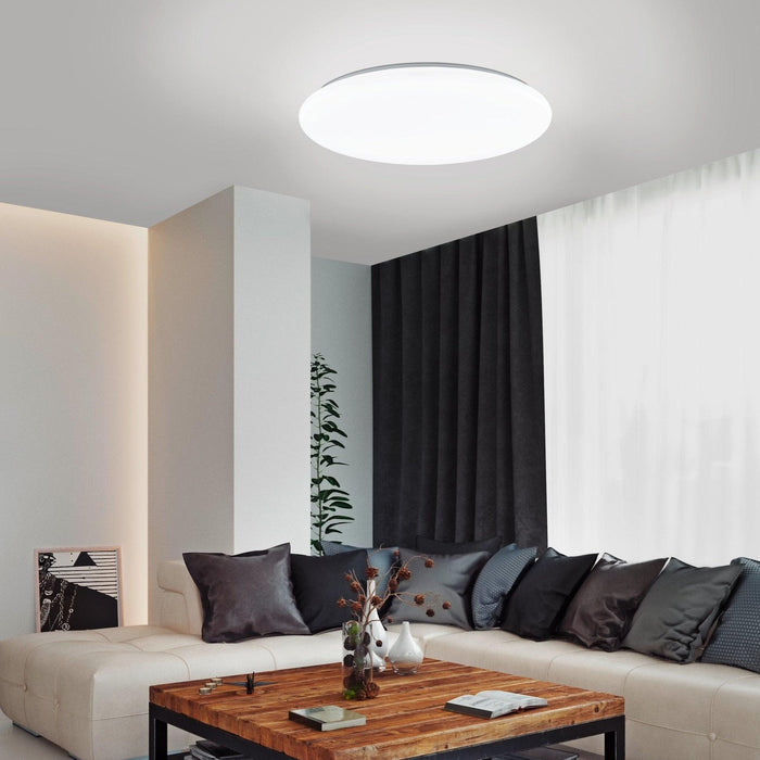 eglo connect totari z smart round led flush ceiling light 53cm living room image