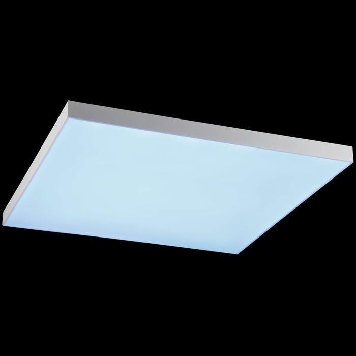 eglo connect turcona z smart led square white flush ceiling light 60cm living room close up