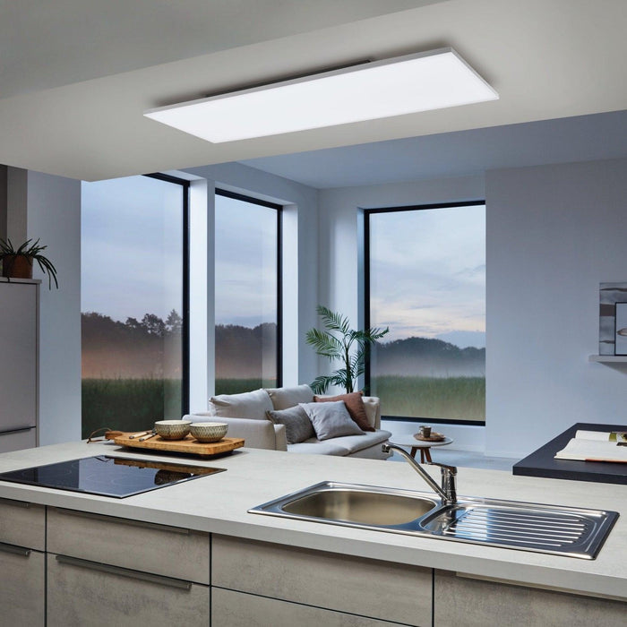 eglo connect turcona z smart white rectangular panel led ceiling flush