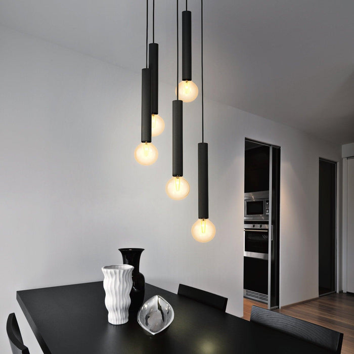 eglo cortenova black metal 5 light ceiling pendant