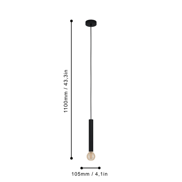 eglo cortenova black metal minimalist ceiling pendant kitchen lighting