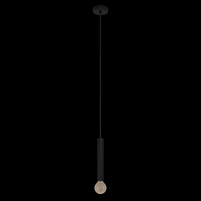 eglo cortenova black metal minimalist ceiling pendant living room close up