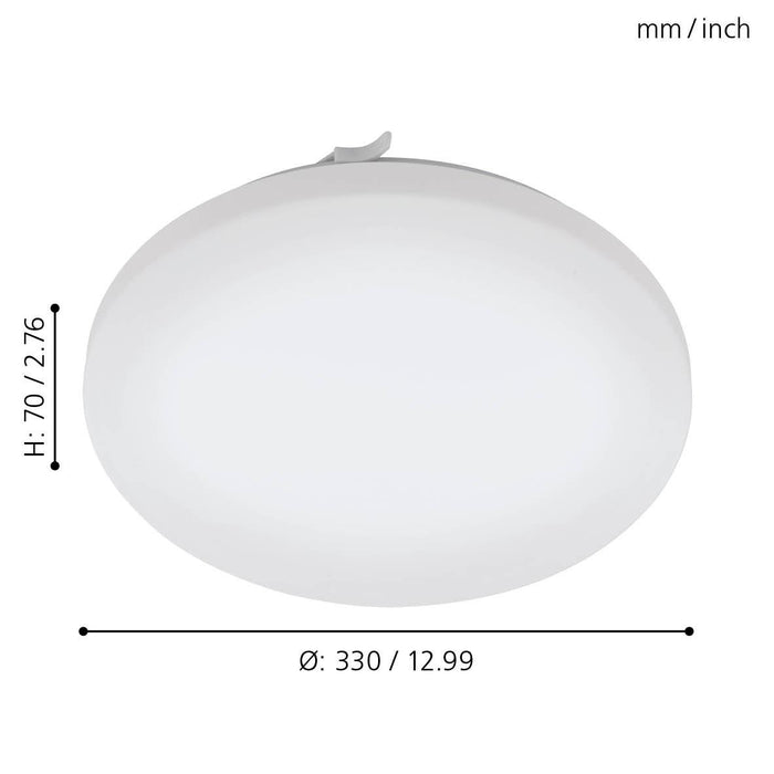 eglo frania ip44 led round bathroom ceiling flush 33cm living room close up