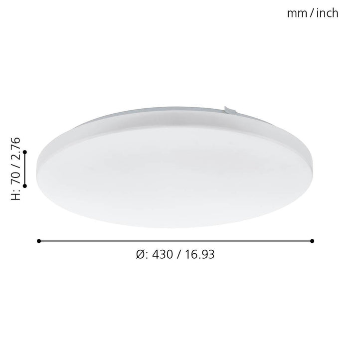 eglo frania led white round ceiling flush 43cm living room image