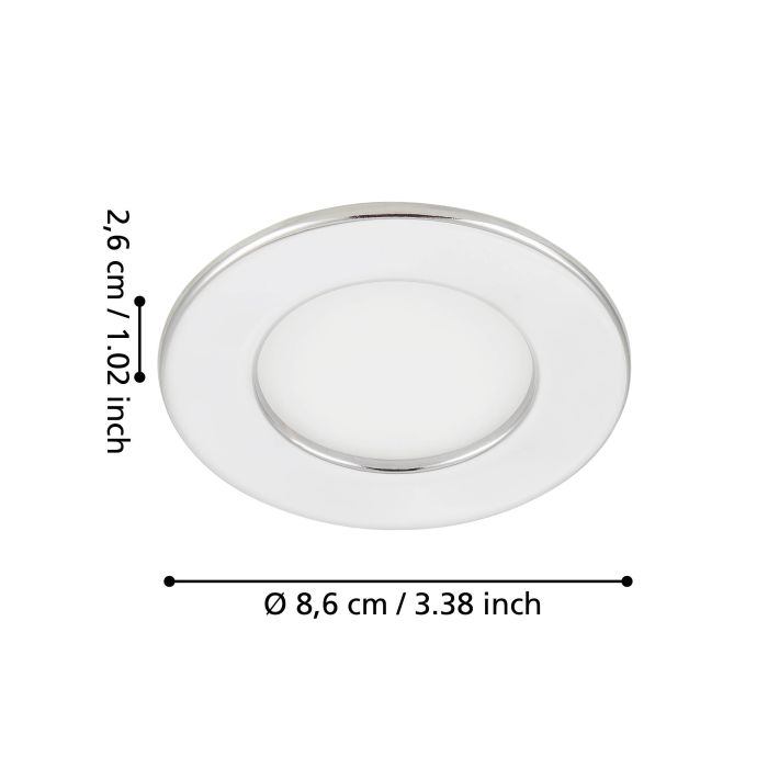 Eglo Fueva 5 Chrome LED Recessed Cool White Light - 8.6cm — close-up detail