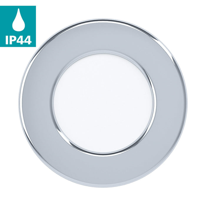 eglo fueva 5 chrome led recessed cool white light 8 6cm living room close up