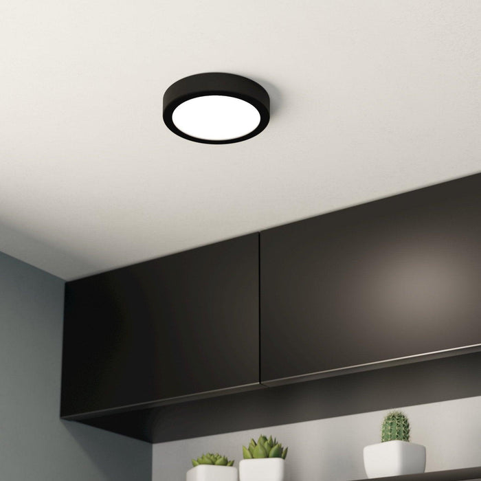 eglo fueva 5 led black flush ceiling light 16cm