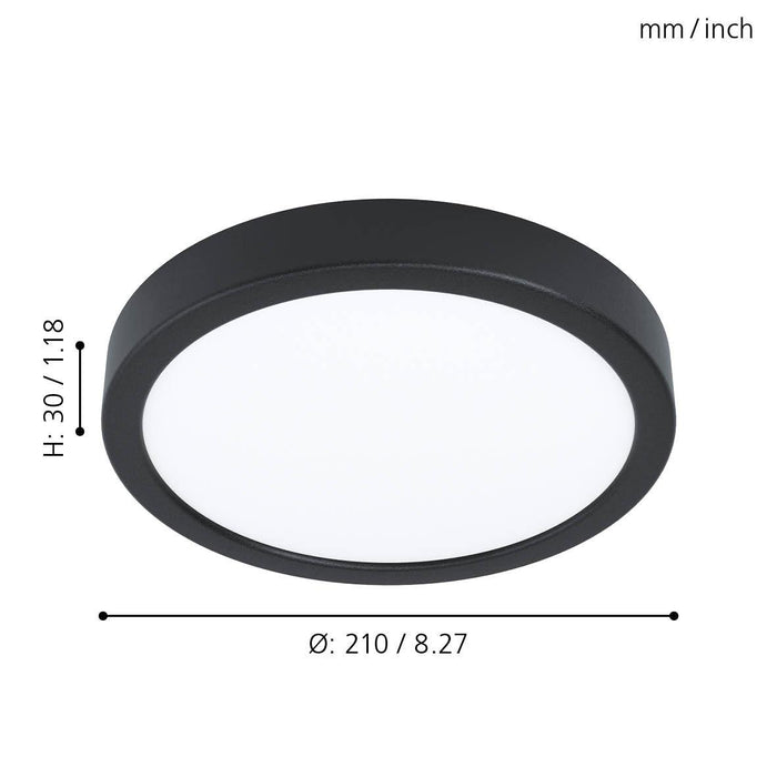 eglo fueva 5 led black flush ceiling light 21cm kitchen lighting