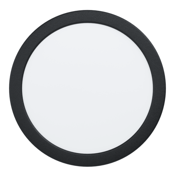 eglo fueva 5 led black flush ceiling light 21cm living room close up