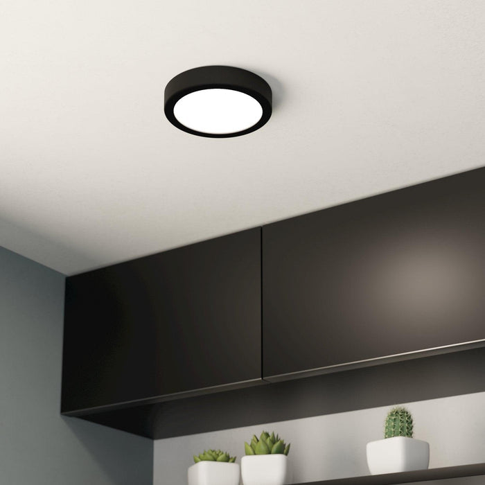 eglo fueva 5 led black flush cool white ceiling light 16cm