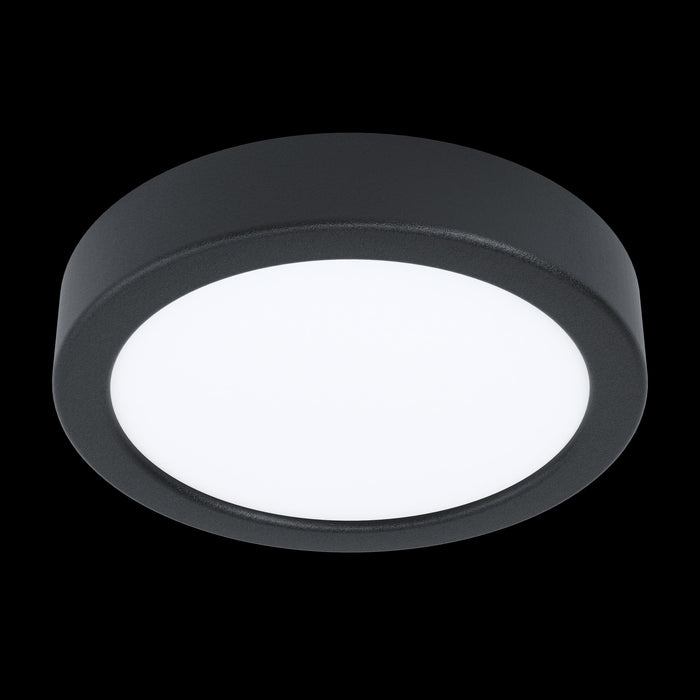 eglo fueva 5 led black flush cool white ceiling light 16cm living room image