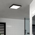 eglo fueva 5 led black square bathroom flush ip44