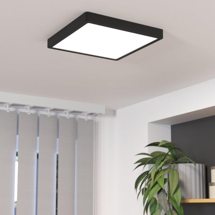 eglo fueva 5 led black square bathroom flush ip44 living room image