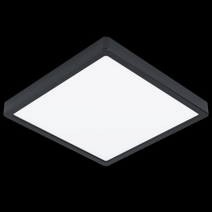 eglo fueva 5 led black square bathroom flush ip44 living room close up