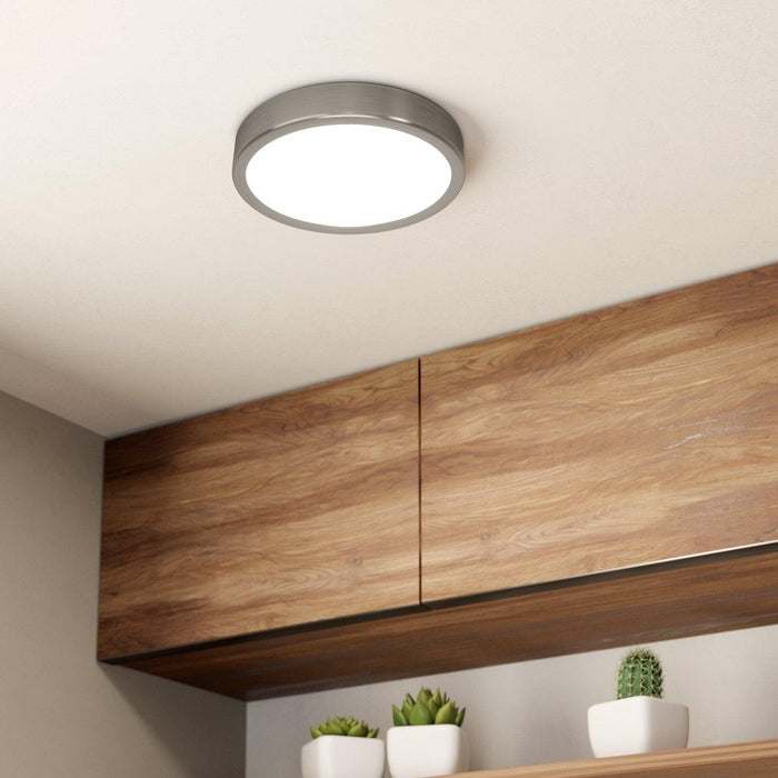 eglo fueva 5 led nickel flush cool white ceiling light 21cm