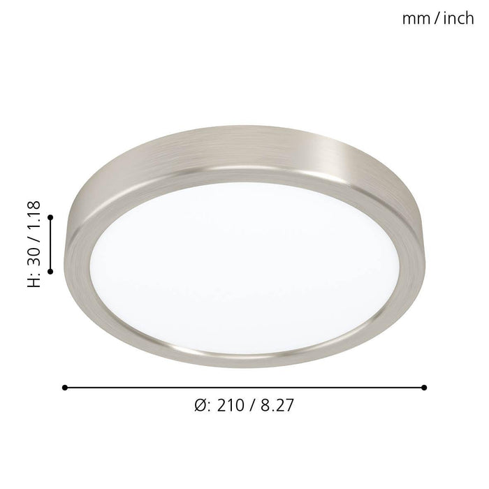 eglo fueva 5 led nickel flush cool white ceiling light 21cm kitchen lighting