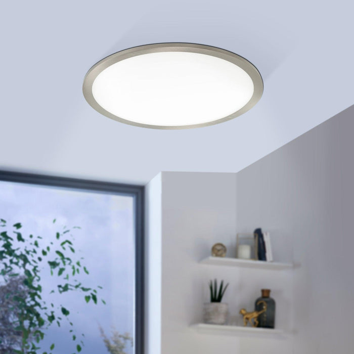 eglo fueva flex nickel led recessed ceiling light warm white