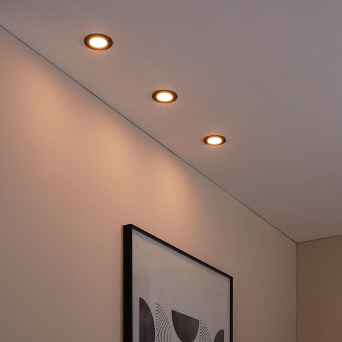 eglo fueva z set of 3 black smart led recessed lights
